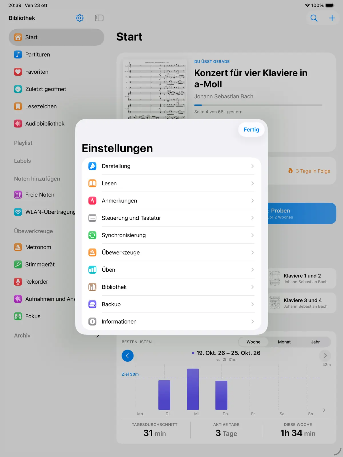 Die Steuerungseinstellungen