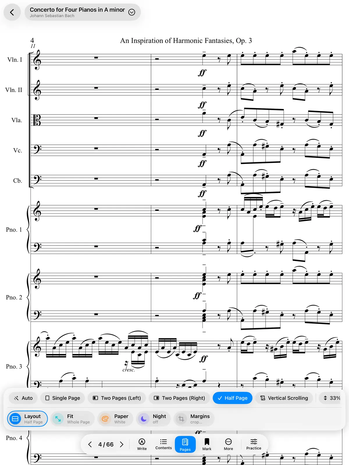 Half-page view