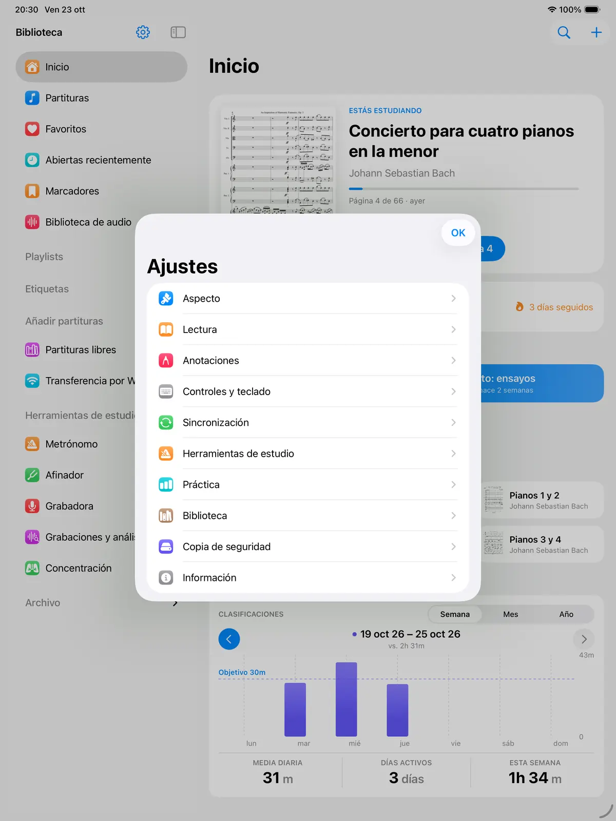 Ajustes de los controles