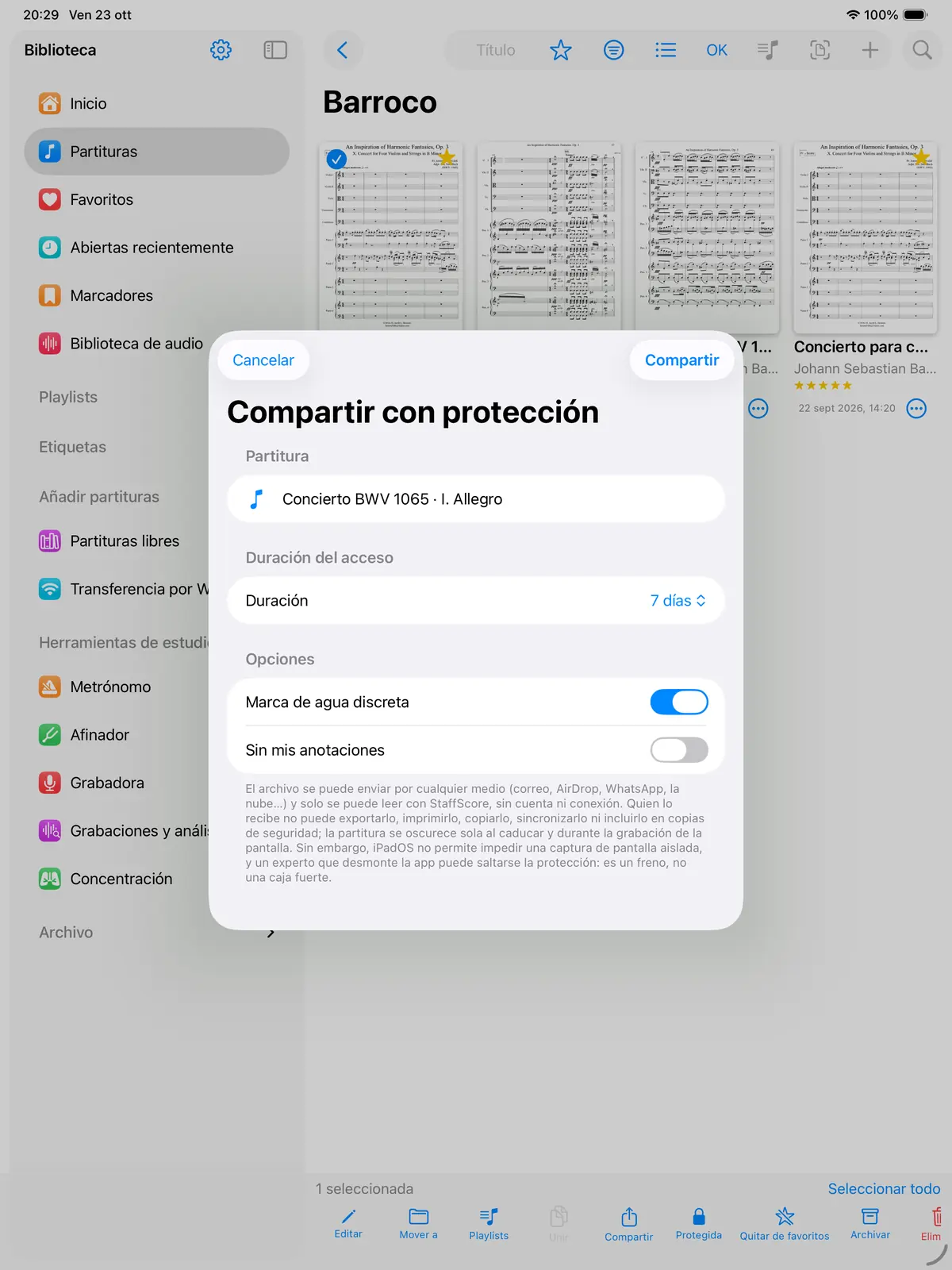 El panel de uso compartido protegido